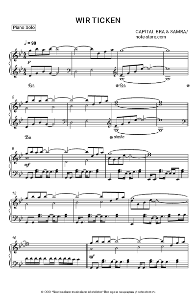 Ноты, аккорды Capital Bra, Samra - Wir ticken