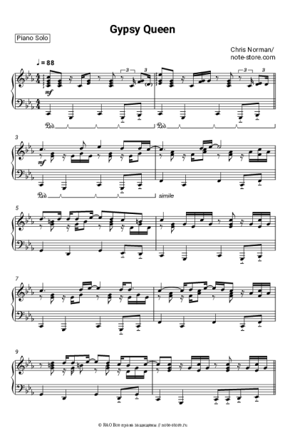 Ноты, аккорды Chris Norman - Gypsy Queen