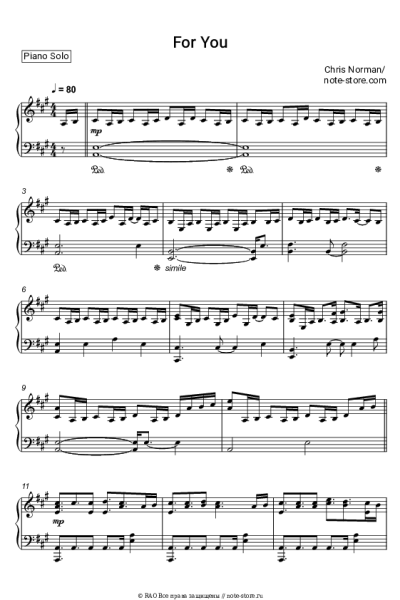 Ноты, аккорды Chris Norman - For You