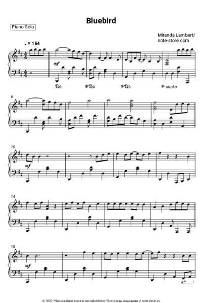 Ноты, аккорды Miranda Lambert - Bluebird