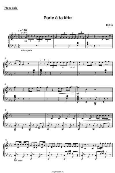 Ноты, аккорды Indila - Parle à ta tête