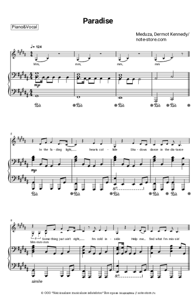 Ноты, аккорды Meduza, Dermot Kennedy - Paradise
