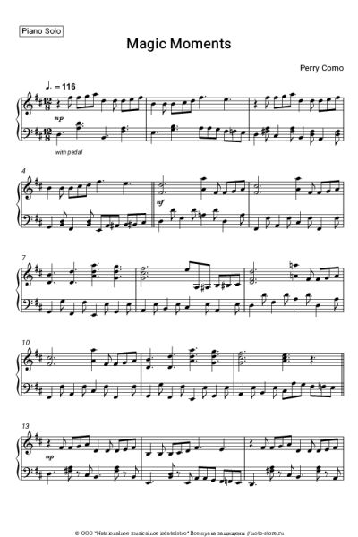 Ноты, аккорды Perry Como - Magic Moments