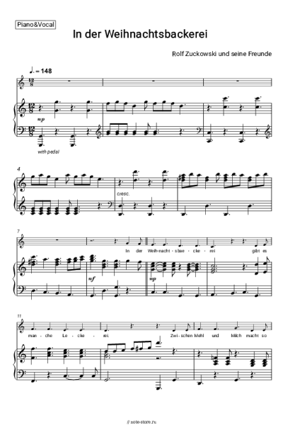 Ноты, аккорды Rolf Zuckowski - In der Weihnachtsbackerei