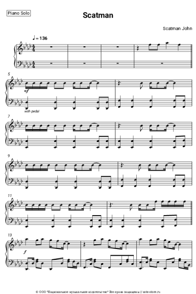 Ноты, аккорды Scatman John - Scatman (ski-ba-bop-ba-dop-bop)