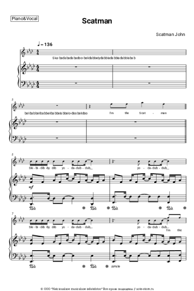 Ноты, аккорды Scatman John - Scatman (ski-ba-bop-ba-dop-bop)
