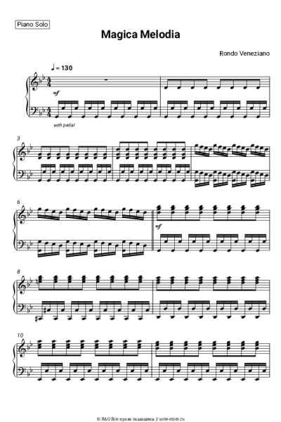 Ноты, аккорды Rondo Veneziano - Magica Melodia