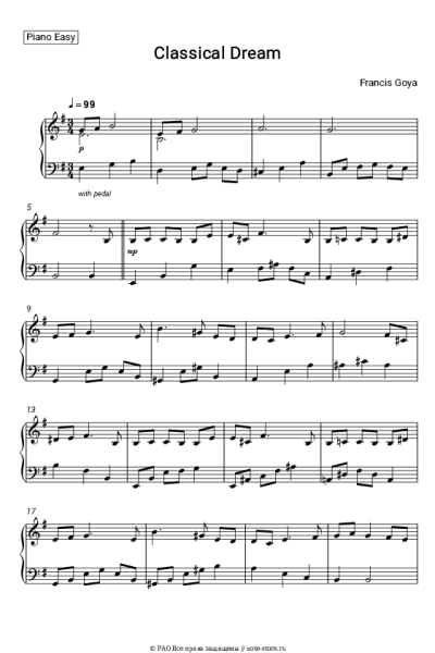 Ноты, аккорды Francis Goya - Classical Dream