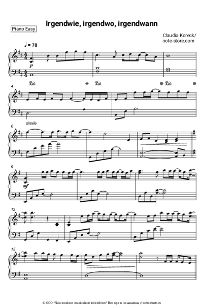Ноты, аккорды Claudia Koreck - Irgendwie, irgendwo, irgendwann