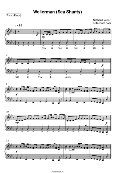 Ноты, аккорды Nathan Evans - Wellerman (Sea Shanty)