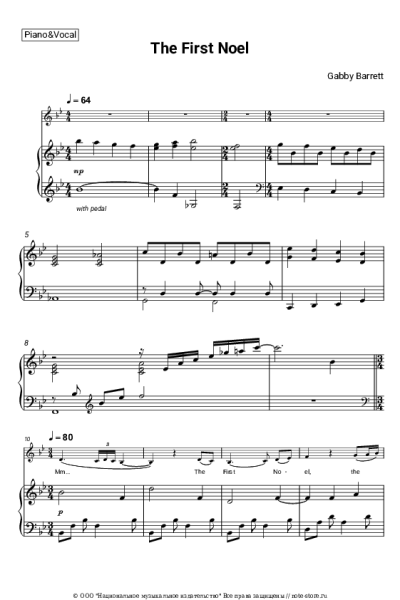 Ноты, аккорды Gabby Barrett - The First Noel