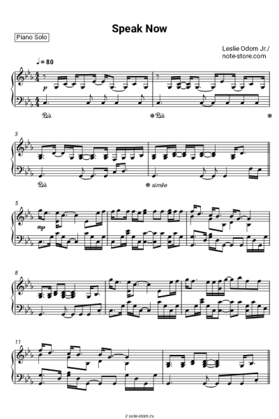Ноты, аккорды Leslie Odom Jr. - Speak Now