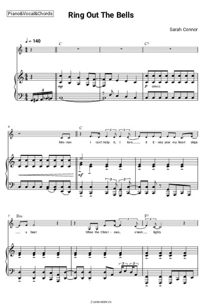Ноты, аккорды Sarah Connor - Ring Out The Bells