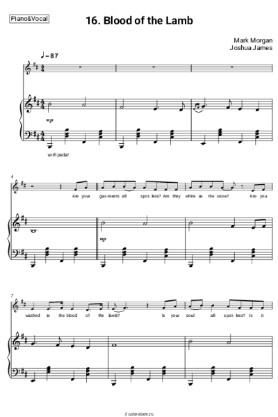 Ноты, аккорды Mark Morgan, Joshua James - 16. Blood of the Lamb (Wasteland 3 OST)