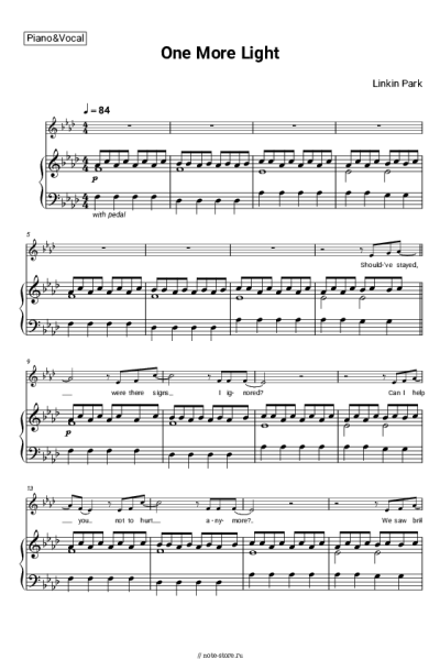 Ноты, аккорды Linkin Park - One More Light