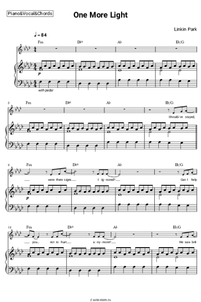 Ноты, аккорды Linkin Park - One More Light