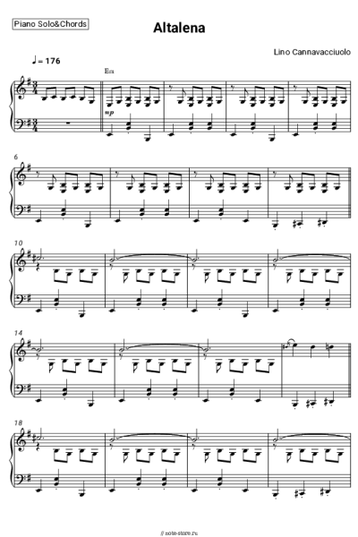 Ноты, аккорды Lino Cannavacciuolo - Altalena