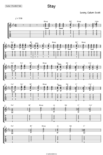 Ноты, аккорды Calum Scott, Leony - Stay