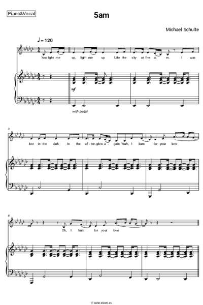 Ноты, аккорды Michael Schulte - 5am