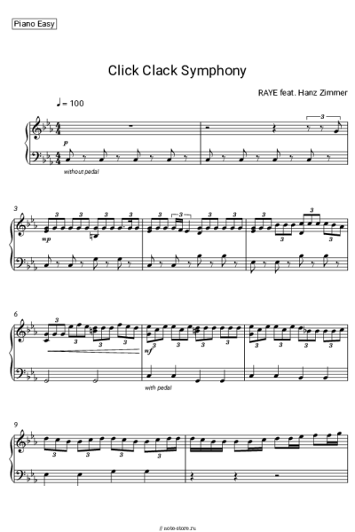 Ноты, аккорды Hans Zimmer, RAYE - Click Clack Symphony.
