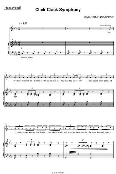 Ноты, аккорды Hans Zimmer, RAYE - Click Clack Symphony.