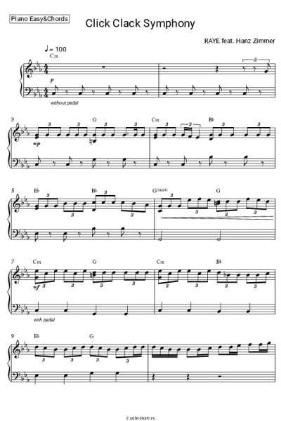 Ноты, аккорды Hans Zimmer, RAYE - Click Clack Symphony.