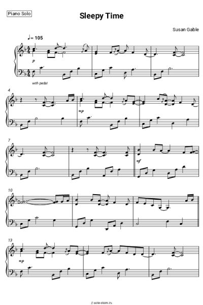 Ноты, аккорды Susan Gable - Sleepy Time