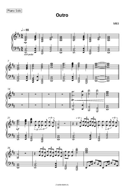 Ноты, аккорды M83 - Outro