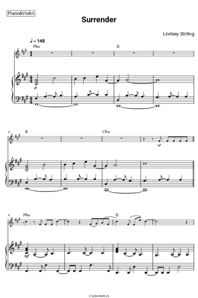 Ноты, аккорды Lindsey Stirling - Surrender
