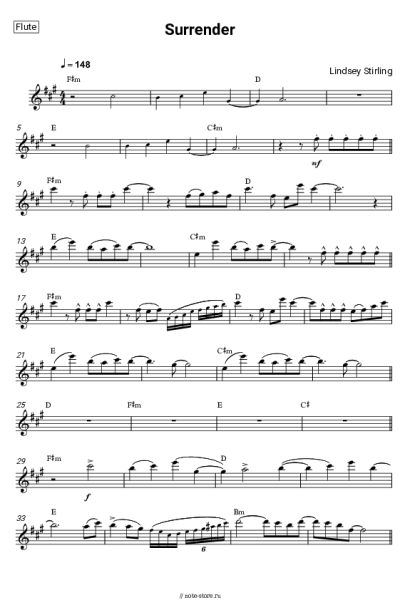 Ноты, аккорды Lindsey Stirling - Surrender