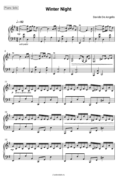 Ноты, аккорды Davide De Angelis - Winter Night