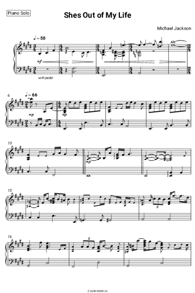 Ноты, аккорды Michael Jackson - She’s Out of My Life