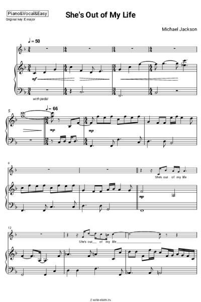 Ноты, аккорды Michael Jackson - She’s Out of My Life