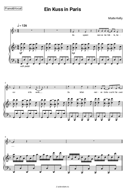 Ноты, аккорды Maite Kelly - Ein Kuss in Paris