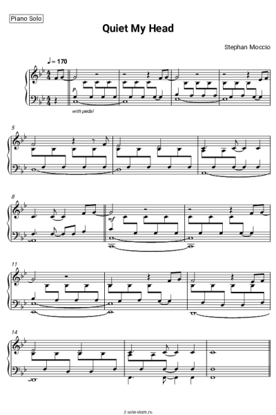 Ноты, аккорды Stephan Moccio - Quiet My Head