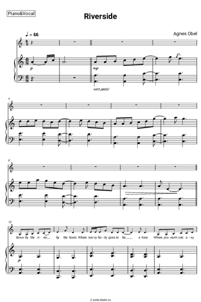 Ноты, аккорды Agnes Obel - Riverside