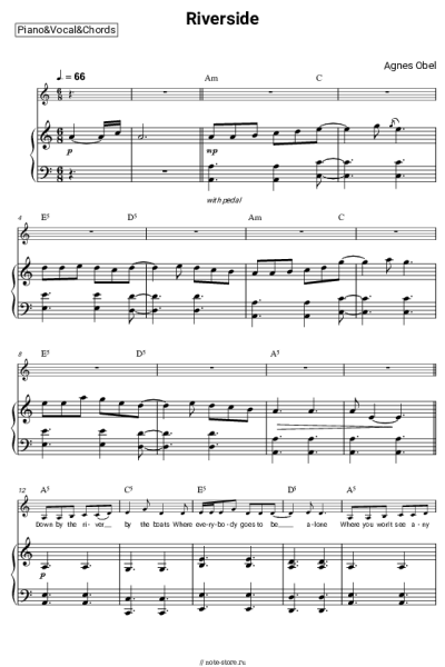 Ноты, аккорды Agnes Obel - Riverside