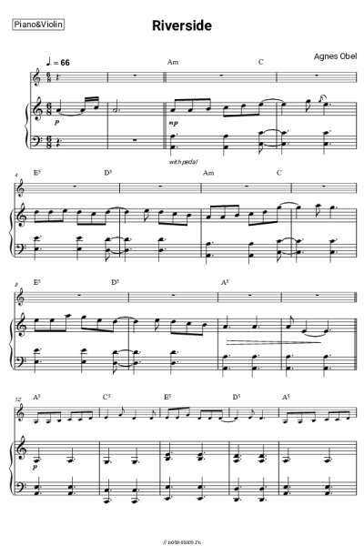 Ноты, аккорды Agnes Obel - Riverside