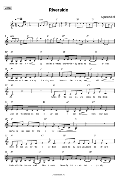 Ноты, аккорды Agnes Obel - Riverside