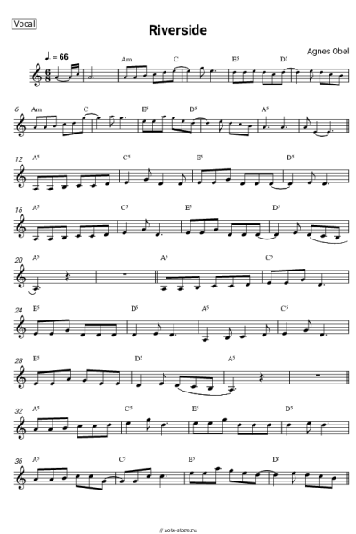 Ноты, аккорды Agnes Obel - Riverside