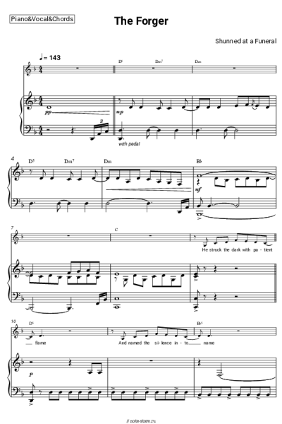 Ноты, аккорды Shunned at a Funeral - The Forger