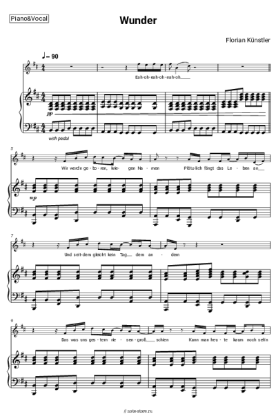 Ноты, аккорды Florian Künstler - Wunder