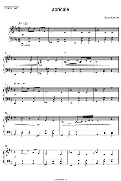 Ноты, аккорды Enzo Corne - Apricale