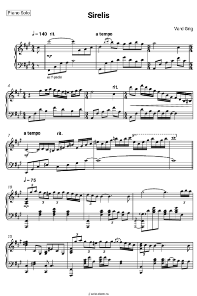 Ноты, аккорды Vard Grig - Sirelis