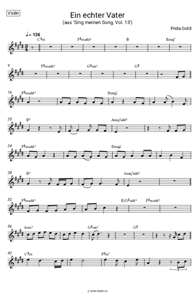 Ноты, аккорды Frida Gold - Ein echter Vater (Italiano Vero) (aus 'Sing meinen Song, Vol. 13')