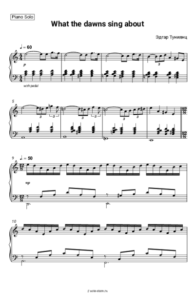 Ноты, аккорды Эдгар Туниянц - What the dawns sing about