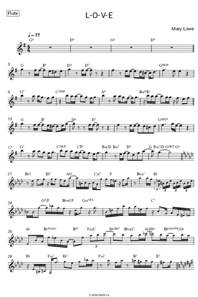 Ноты, аккорды Mary Lowe - L-O-V-E