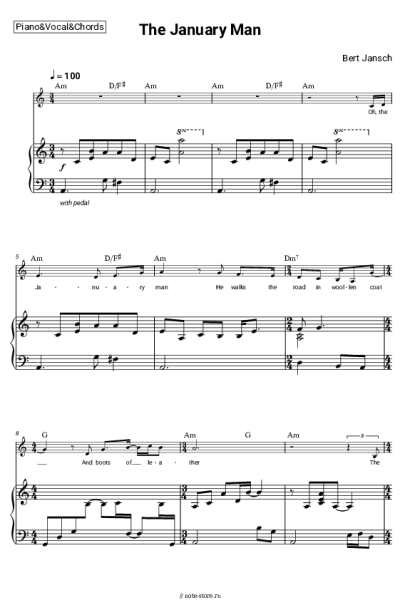 Ноты, аккорды Bert Jansch - The January Man