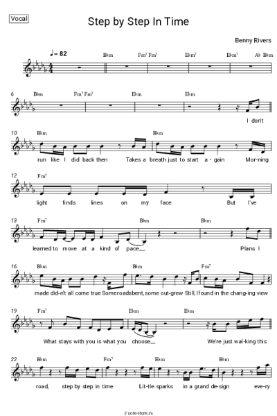 Ноты, аккорды Benny Rivers - Step by Step in Time