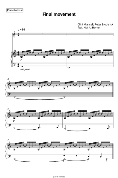 Ноты, аккорды Clint Mansell, Peter Broderick - Final Movement (Feat. 'Not At Home')